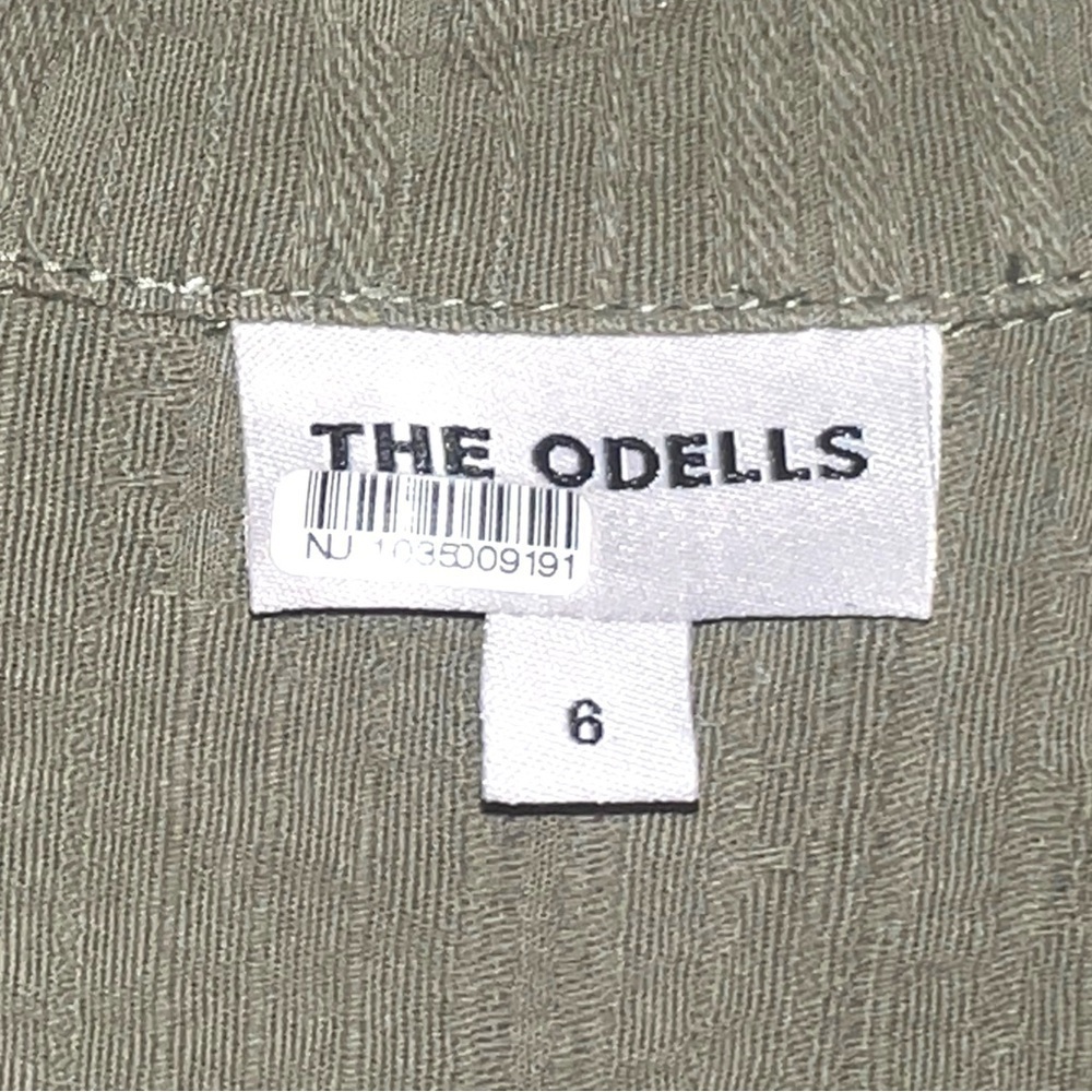 ▶️ The Odells x Anthropologie ◀️ Army Green Textured Utility Jumpsuit Size 6 - Picture 6 of 17